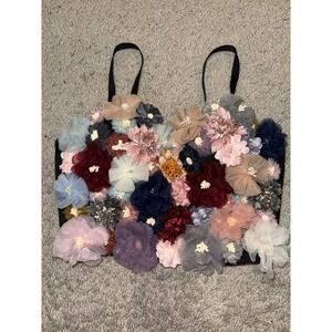 3D Floral Applique Bustier‎ Corset Top Size Small 36/80